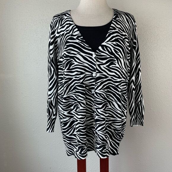 NWT Covington Two-Piece Button Down Top and Matching Sleeveless Sweater Size XL - Picture 1 of 12